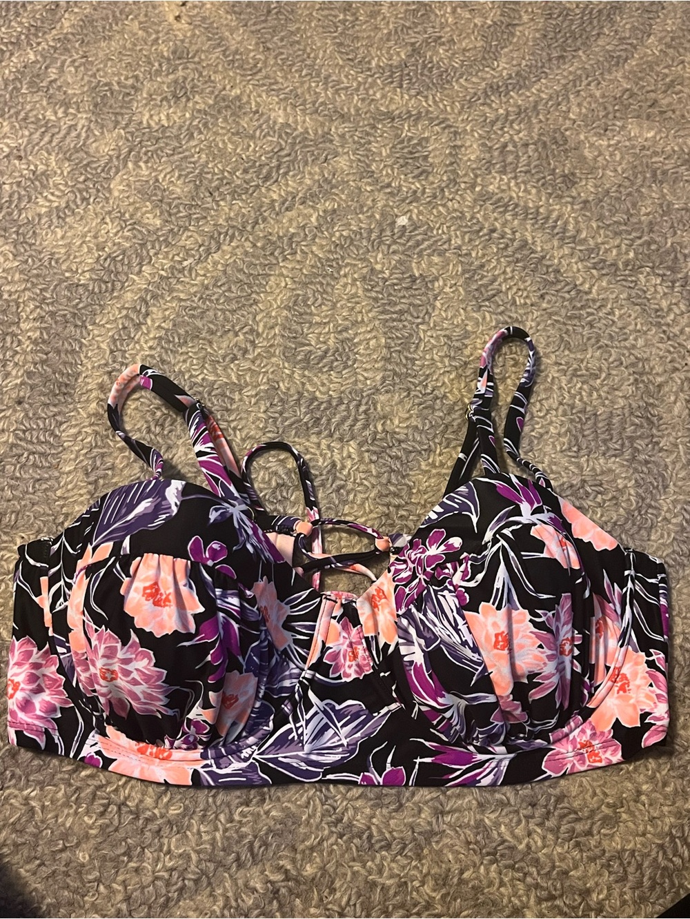 Ava & Viv Pink and White Swim Top
